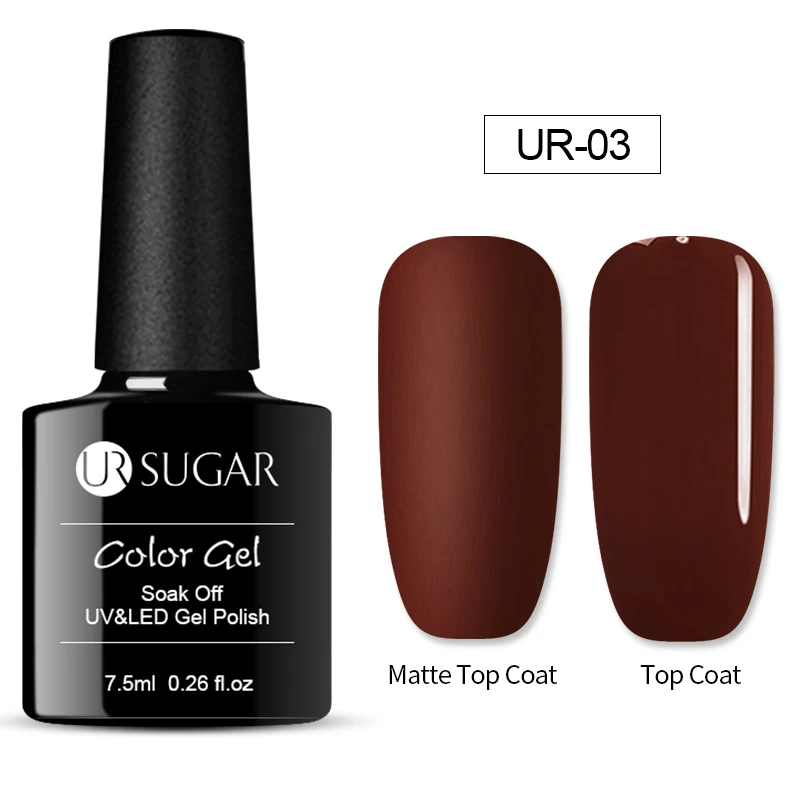 UR-03 Ur Sugar 7,5 мл матовый Гель-лак цветной УФ-гель для ногтей матовое верхнее покрытие замачиваемый УФ светодиодный Гель-лак для ногтей Гель-лак гибридный - Цвет: UR-03