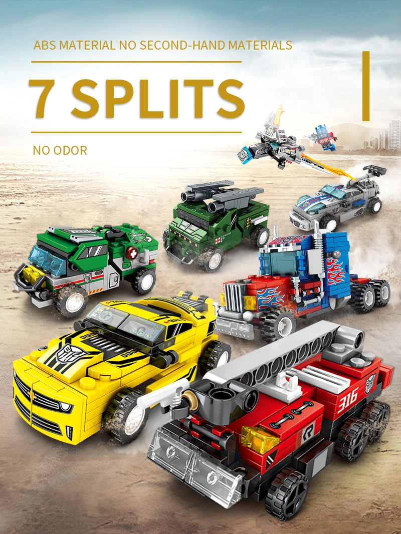 2020 Robot Toys 777 PCS Children Building Blocks Toy LegoINGlys Blocks Educational Bricks Boys Car Models Engineering vehicle (4)