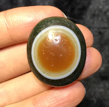 

Energy Power Tibetan old Agate Goat Eye dZi Bead Pendant Totem