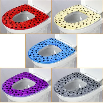 

EHEH Warm Bathroom toilet seat case Washable Black point Plush 37*43cm toilet seat Mat 5 Colors