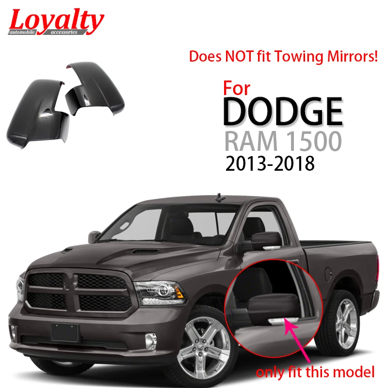 Лояльность для DODGE RAM 1500 Зеркало Крышка 2013-2019 Черный Автозапчасти Вид сбоку