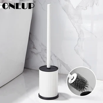 

ONEUP Silicone Toilet Brush Holder Floor Standing Cleaning Brush Household No Dead Angle Cleaning Tools WC Bathroom Accessories