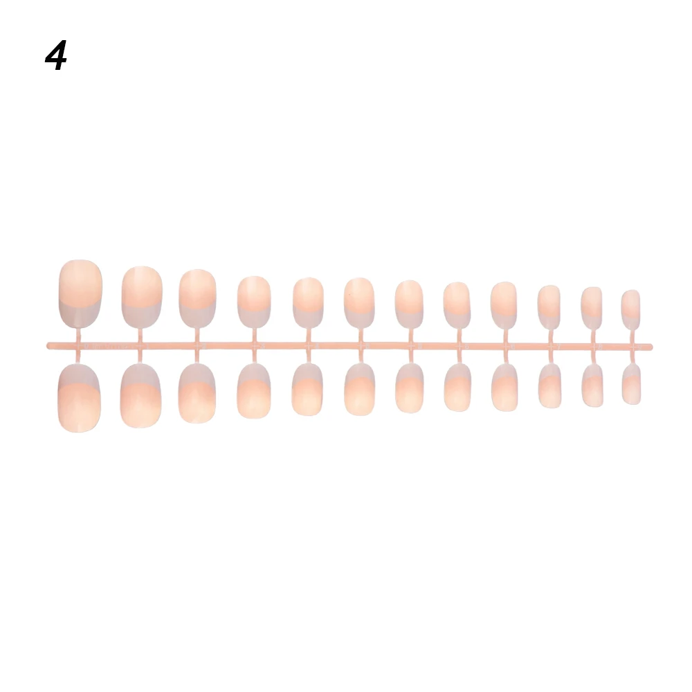 24 шт. 5 типов DIY светло-розовый полный Чехол искусственные ногти накладные ногти Советы Поддельные ногти клей Маникюр Искусство Красота аксессуары - Цвет: 4