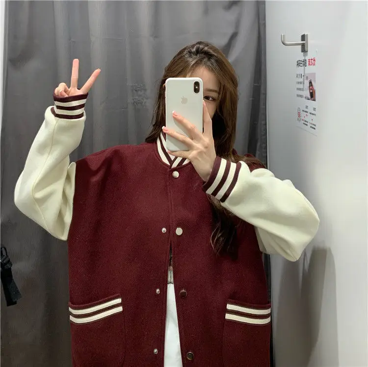 Uniforme de Beisebol Jaquetas Femininas Primavera Jaqueta Manga Longa Básicas Bombardeiro Cabolsa Fino Feminino Selvagem Cardigan 2021 15 Cheap Jaquetas básicas