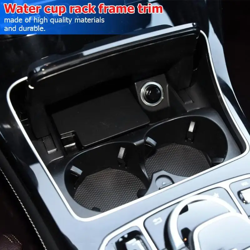 

Car Cup Holder Frame Trim Sticker for Mercedes-Benz C Class W205 GLC Class W253 2015- Cover Sticker Car Styling Accessories New