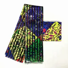 Горячая Распродажа Gahna стильная атласная шелковая ткань с лентой из органзы Африканский Воск дизайн MO1