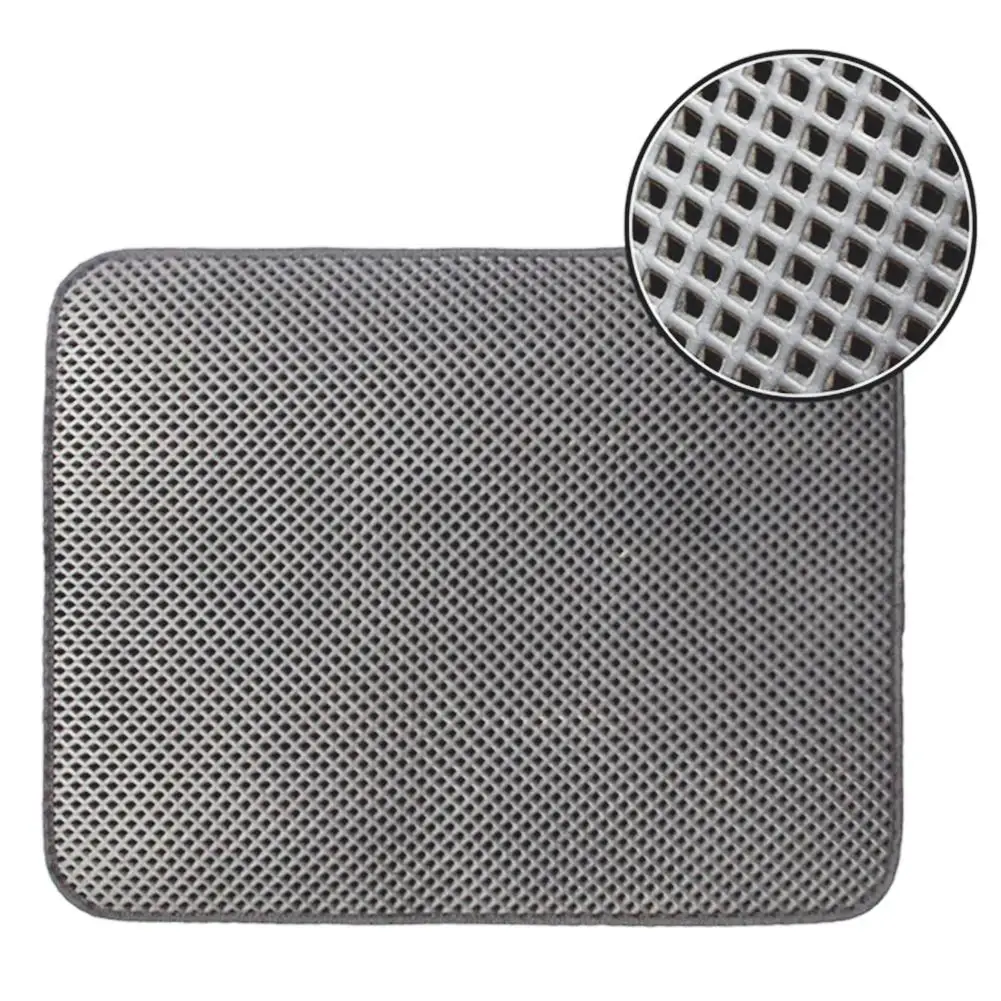 Pet Cat Litter Mat Waterproof EVA Double Layer Cat Litter Trapping Pet Litter Box Mat Clean Pad Products For Cats Accessories