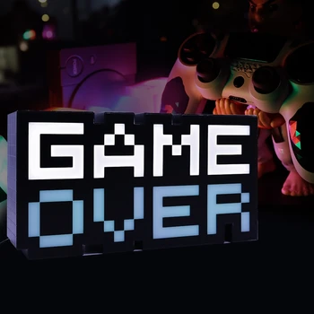 

GAME OVER Sign Voice Control Game Icon Light Acrylic Atmosphere Neon Club KTV Ornament Bar Decorative Lamp