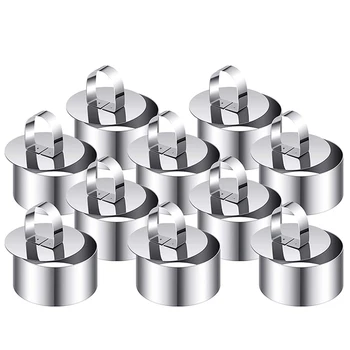 

WSFS Hot 10 Set Round Stainless Steel Cake Ring Cake Mousse Mold with Pusher Food Forming Rings Cake Baking Rings for Kitchen