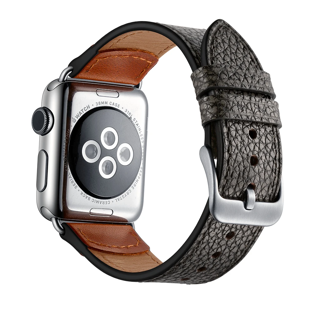 Ремешок из коровьей кожи для Apple Watch 5 ремешок 44 мм iwatch Series 4 3 2 1 умные Аксессуары 42 мм петля 38 мм Браслет замена 40 мм