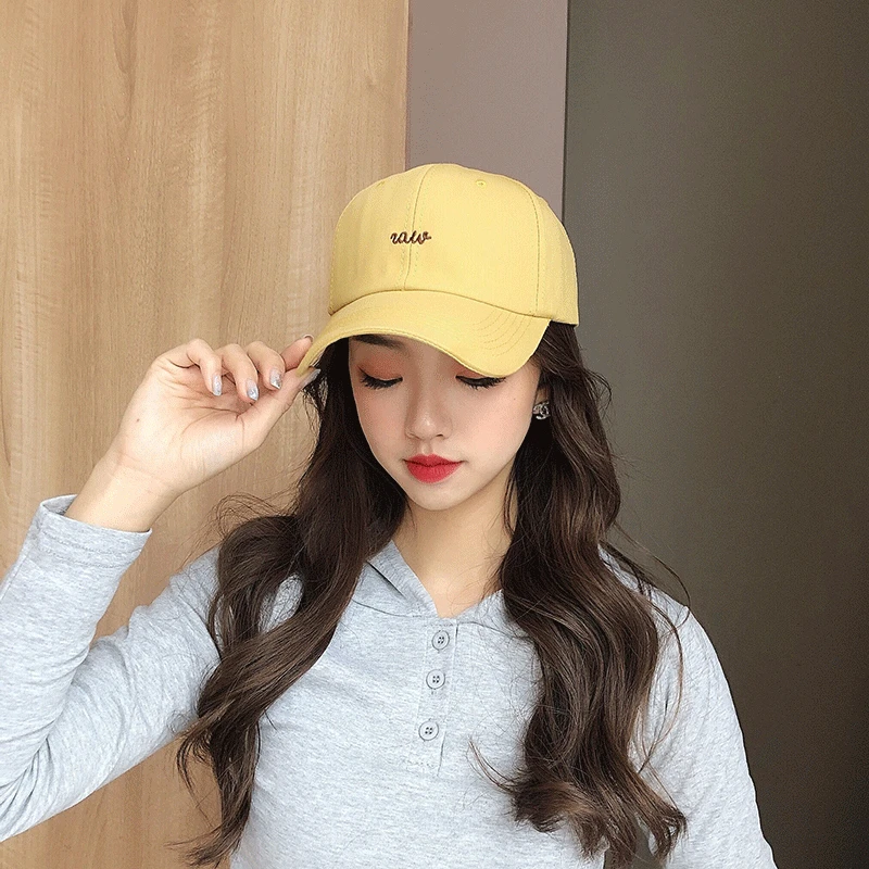 

2020 Spring And Autumn New Style Brim Hat Korean-style Versatile Lettered Embroidered Baseball Cap Harajuku Retro Students Sun H