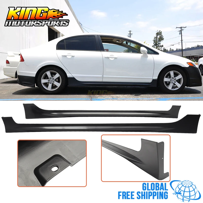 Подходит для 06-11 Honda Civic 4Dr Sedan MUG RR Тип PU боковые юбки боди спойлер Global БЕСПЛАТНАЯ