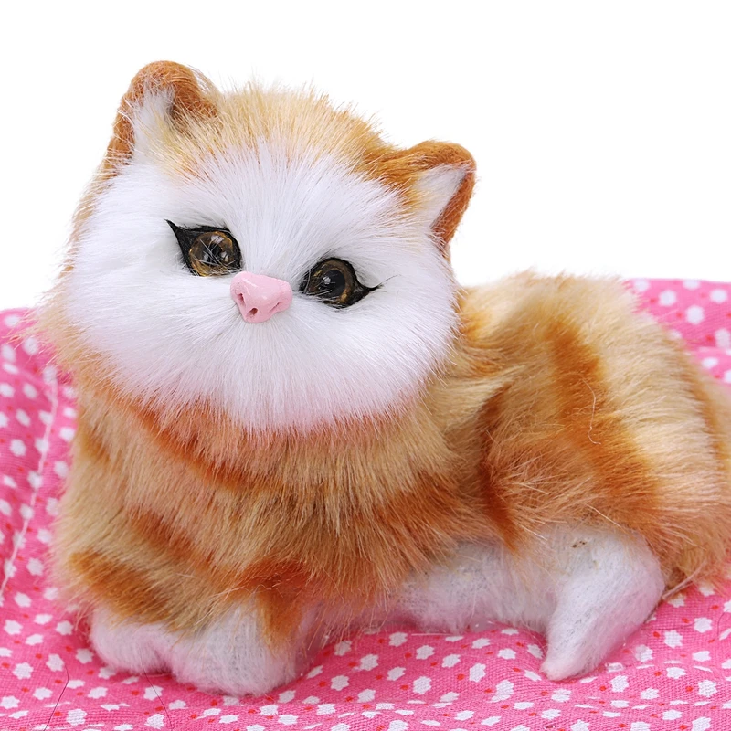 Милые игрушки для кошек со звуком котята игрушки для кошек куклы плюшевые игрушки подарки для детей Мальчики Девочки(желтый кот