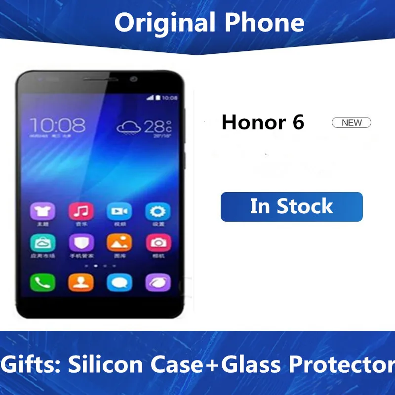 Глобальная прошивка Honor 6 4G LTE Смартфон Android 4,4 5 дюймов ips 1920X1080 3 ГБ ОЗУ 32 Гб ПЗУ 13,0 МП NFC две sim-карты