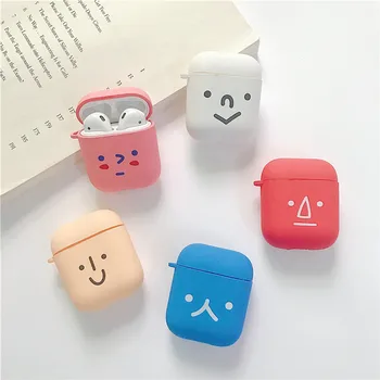 

Kjoew Cute Cartoon Expression Wireless Case For Apple AirPods Cover Silicone Charging Earphone Case Cover For Airpods 1/2