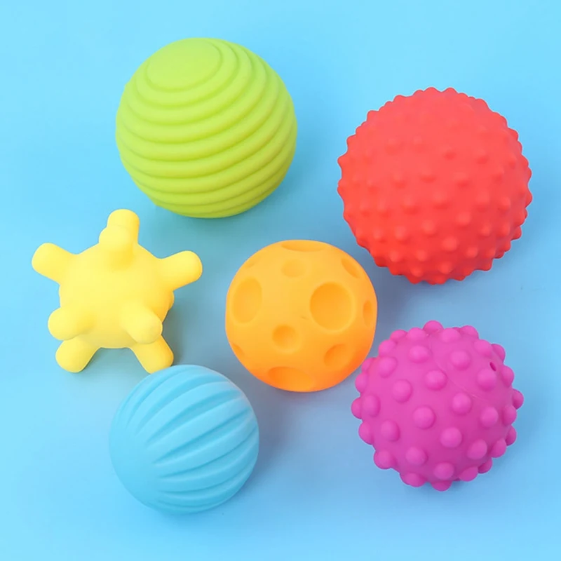 Baby Training Massage Soft Balls Multi Ball Set Senses Toy Baby Toys Hand Grasping Children Ball Soft Toy Ball 6 PCS