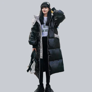 

CEPRASK 2020 New Winter Jacket Women High Quality Long Plus Size Insulated Puffy Coat collar Hooded Parka Loose Cut Outwear Warm