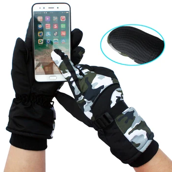 

1 Pair Adjustable Cycling Gloves Windproof Full Fingers Thick Thermal Handwear Outdoor Winter Skiing Climbing Riding Sportswear