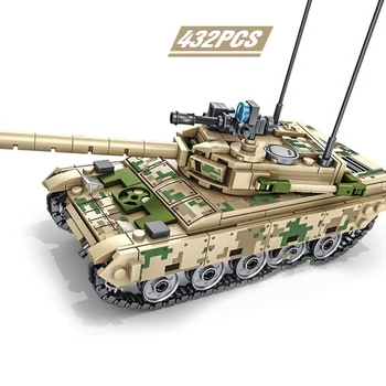 

NEW 432Pcs Building Blocks Military WW2 Heavy VT-4 Main Battle Tank World Vehicle Model Bricks Kits Kids Toys