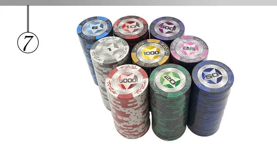 Easytoday 25Pcsset Upscale Poker Chips Set Clay Embedded iron Baccarat Texas Hold'em Professional Poker Chip Pokerstars (7)