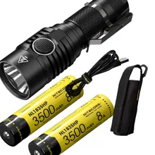 NITECORE MH23 USB Перезаряжаемый светильник-Вспышка Комплект CREE XHP35 HD max 1800 люмен дальность луча 294 м фонарь с тактической ручкой светильник