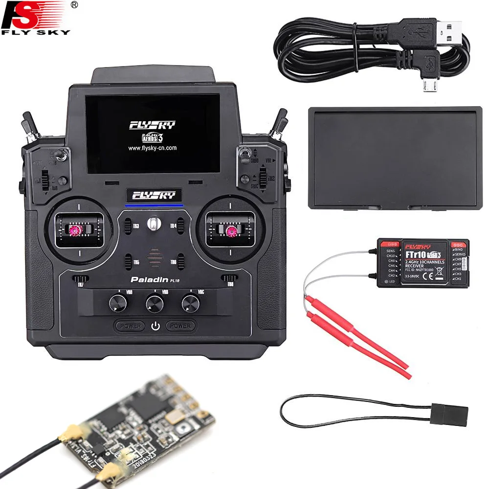 Flysky FS PL18 Paladin 2 4G 18CH радио передатчик с FTr10 FTR16S приемник HVGA 3 5 дюймов TFT сенсорный экран для RC FPVDrone|Детали и