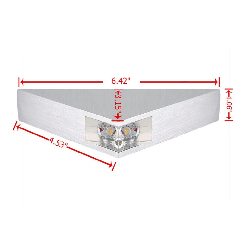 Высокомощное тригональное настенное бра, супер яркий 1 Вт Светодиодный настенный светильник, портативный светильник для патио, прочный современный декоративный светильник