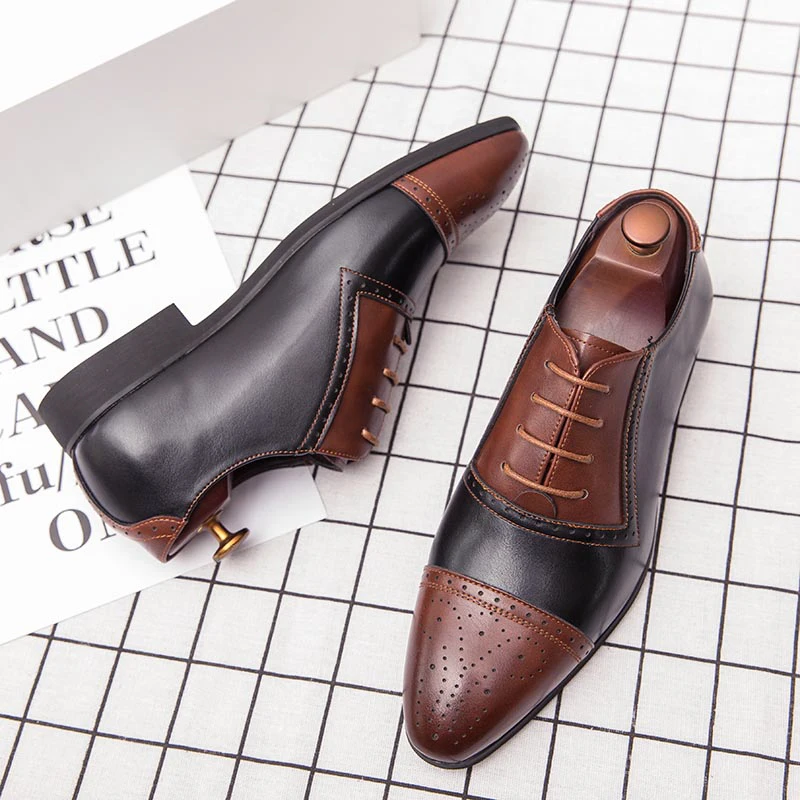 Men Dress Shoes Brand Mens Fashion Leather Oxfords Breathable Business Dressing Party Shoes Big Size 38-48 accept dropship