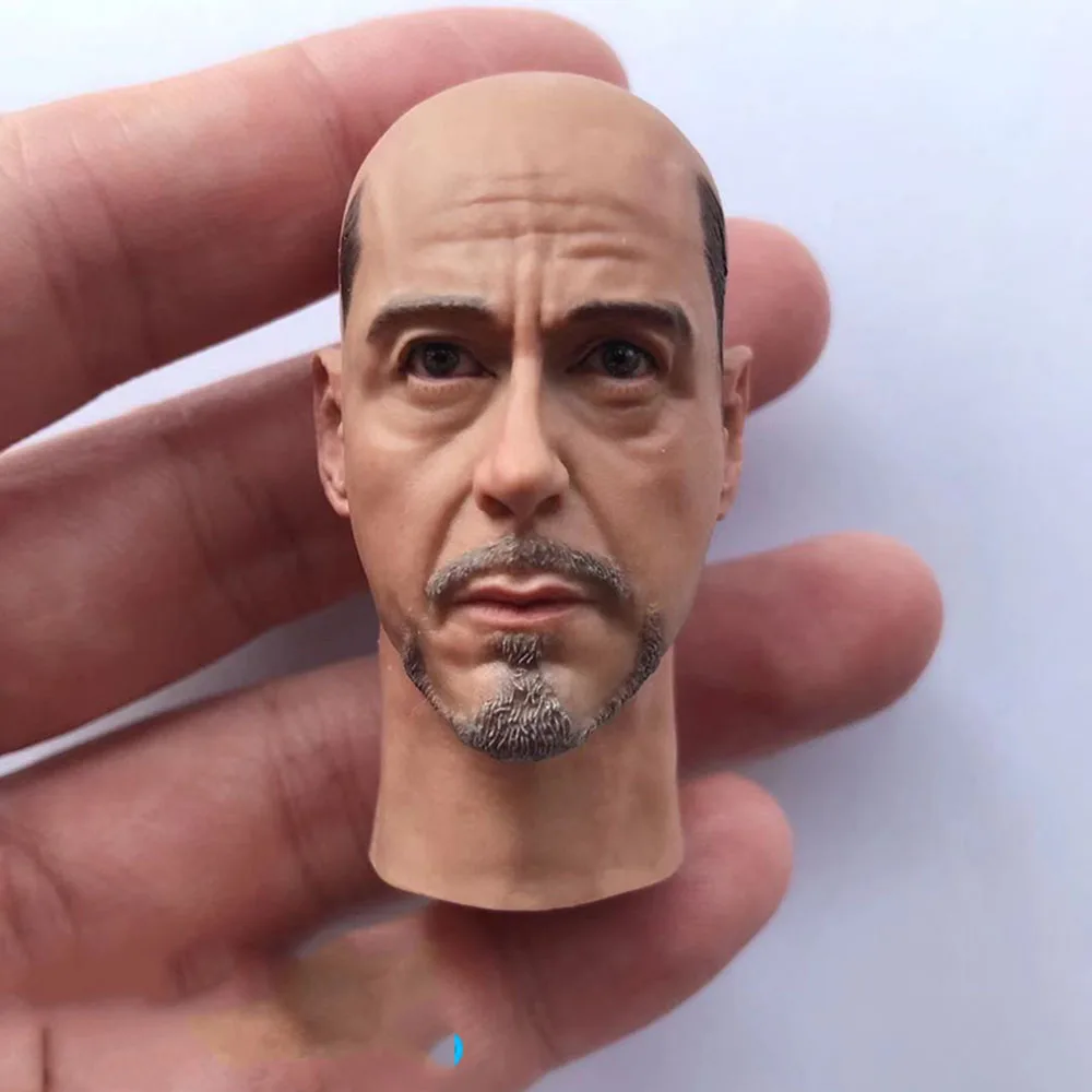 

In Stock 1/6 Iron Man Tony Head Sculpt Male Figure Accessory Bald version Calm Model for 12'' Body