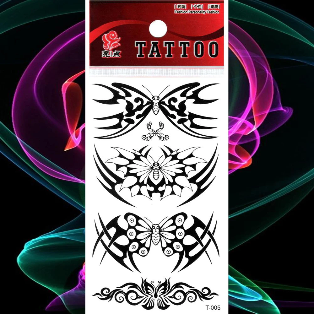 Водостойкая татуировка временные татуировки с этническими бабочками пчела бохо