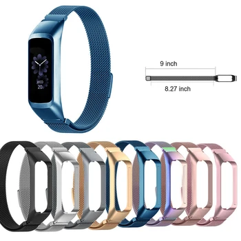 

2 in 1 Milanese Loop Strap for Samsung Galaxy Fit-e Metal Wrist Band with Frame Case for Samsung Fit-e R375 Strap Magnetic