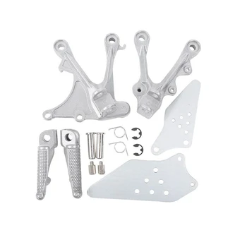 

1 Pair Silver Front Passenger Foot Pegs Bracket Set Fits for KAWASAKI NINJA ZX6R ZX-6R 05-06