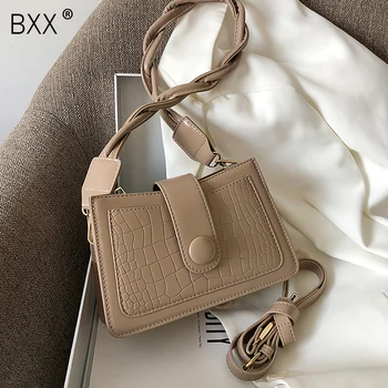 

[BXX] Crocodile Pattern Solid Color PU Leather Crossbody Bags For Women 2020 Summer Shoulder Bag Ladies Handbag and Purses HN330