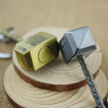 

[Top] 30pcs/lot The avengers super hero Thor hammer mjolnir figure metal model bag key chain pendant toy gift