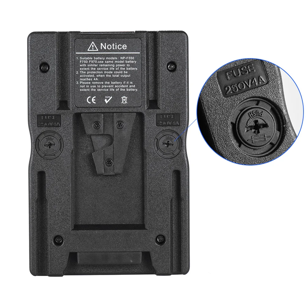 F2-BP V Mount Battery Adapter Plate for Sony NP-F970 F750 F550 Battery Converting to V Type Battery for Canon DSLRs Camcorder