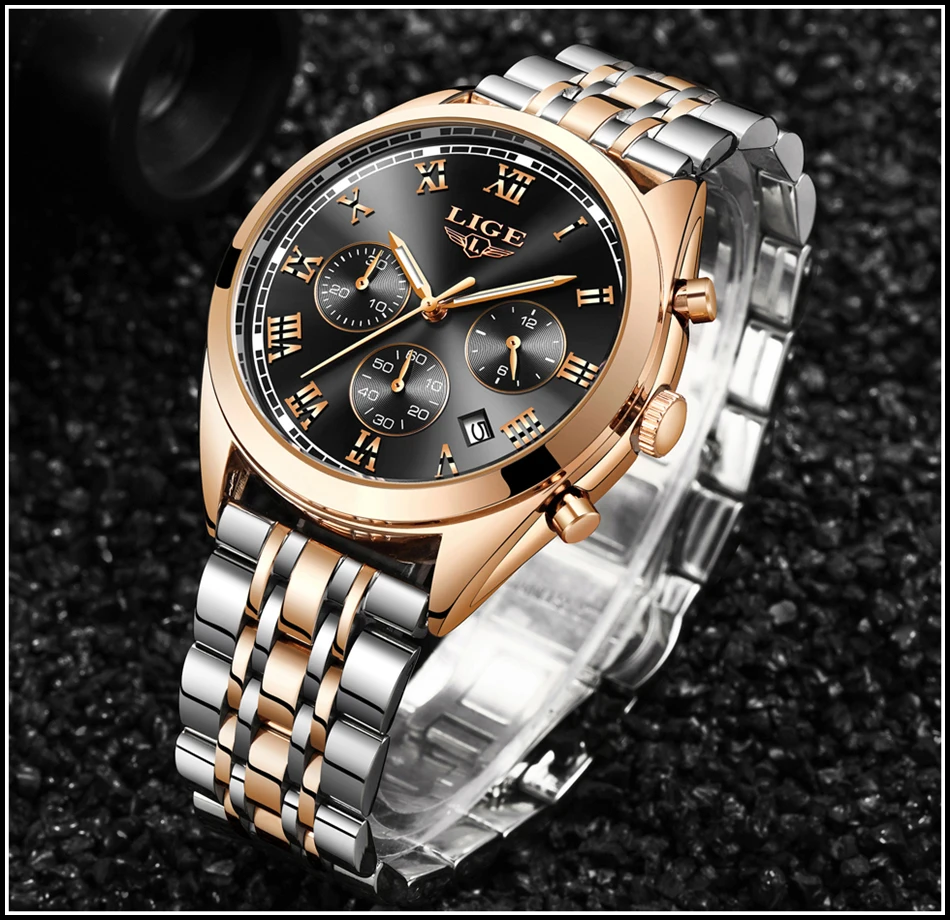 LIGE мужские часы Топ бренд класса люкс водонепроницаемые 24 часа дата Кварцевые часы мужские кожаные спортивные наручные часы Relogio Masculino