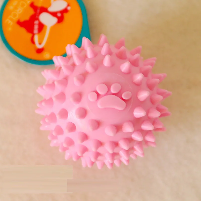 1 шт. скрипучий мяч для комнатной Собаки Игрушки для маленьких средних собак резиновая игрушка для жевания щенками собачьи вещи плюшевые собаки игрушки домашние животные Brinquedo Cachorro - Цвет: Pink Ball