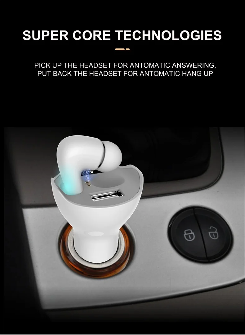 2 в 1 двойной USB 5A быстрое автомобильное зарядное устройство адаптер Bluetooth беспроводная гарнитура Hands Free микрофон ответ на вызов мини Usb Автомобильное зарядное устройство QC3.0