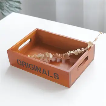 

Tea Tray Creative Vintage Fashion Wooden Rectangular Tray Food Tray Container Service Gadgets for Home