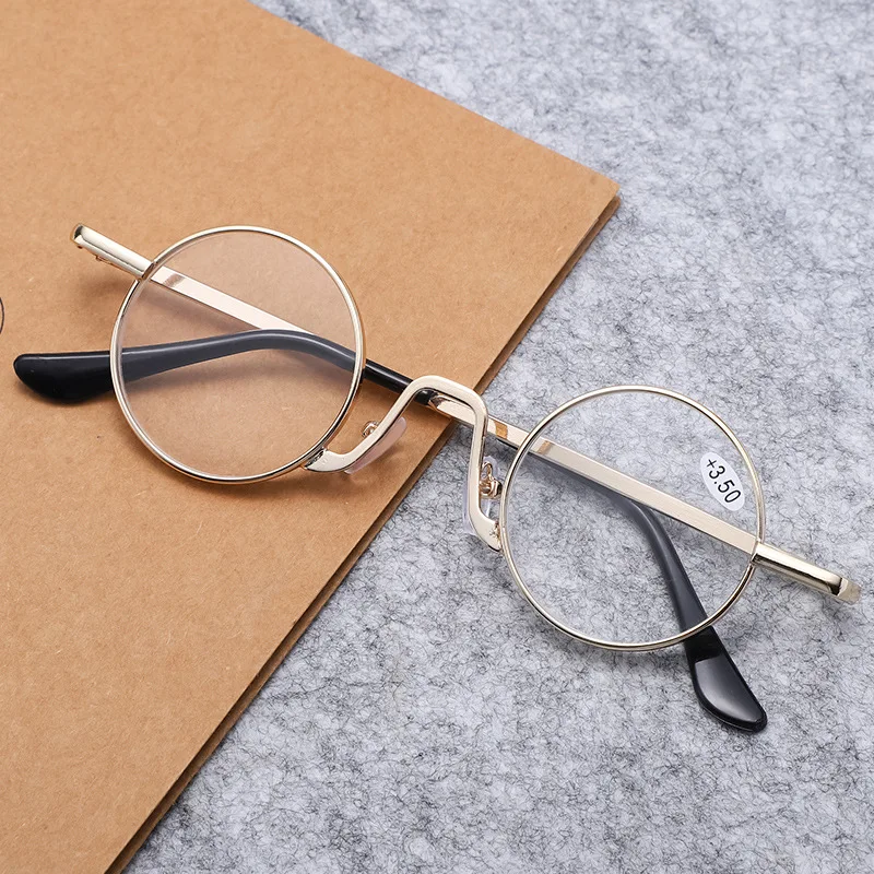 Japanese Classic Anti-blue Alloy Reading Glasses Women Round Anti-fatigue Presbyopic Glasses Blue Light Computer Grade Glasses 2