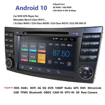 

2019 Latest Android 10 IPS Touch Screen Car DVD Player For Mercedes/Benz/E-Class/W211/E200/E300 GPS Radio FMAM USB DVR RDS DVBT
