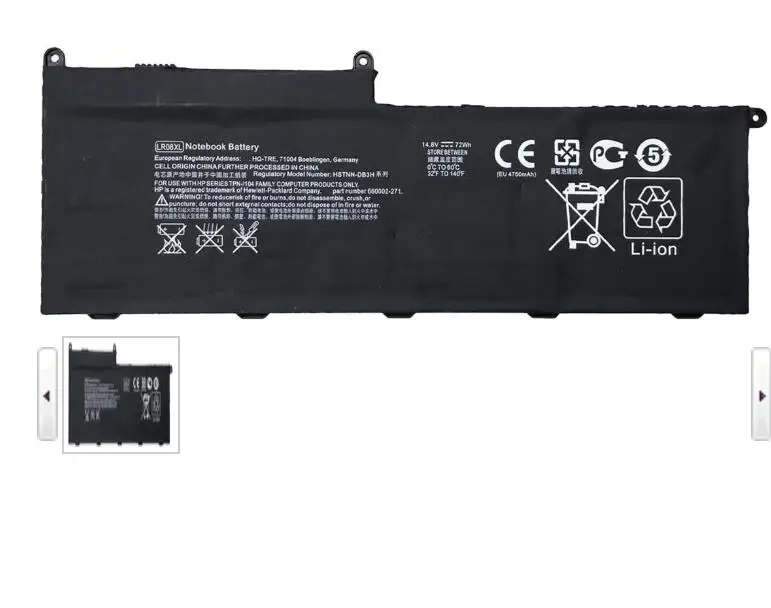Аккумулятор 14 8 в 72 Втч LR08XL для Envy 15 3000 3100 3200 3300 660002 541 Φ LR08 HSTNN UB3H 628666 001|Аккумуляторы