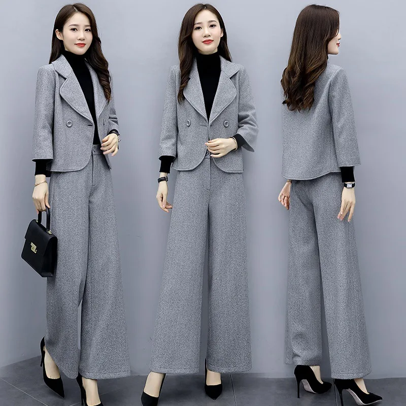 

Western Style Slimming by Age Loose Pants Set Autumn 2019 New Style WOMEN'S Dress Elegant Mature Early Autumn Two-Piece Set Fash