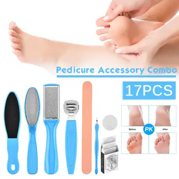 

17 in 1 Professional Foot Care Kit Pedicure Tools Set Stainless Steel Foot Rasp Foot Dead Skin Remover Clean Toenail Care Kit