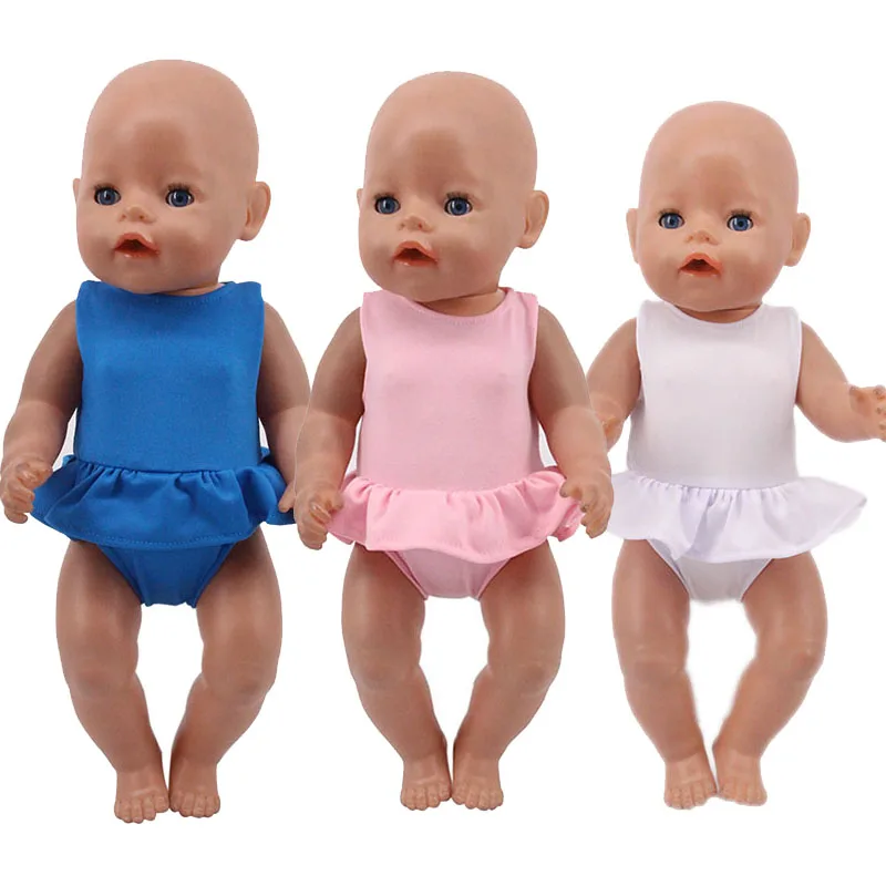 

1 Pcs Doll Clothes Solid Color Swimsuit Doll Accessories For 18 Inch American & New Born Baby 43 Cm ,Our Generation Girl' Gifts