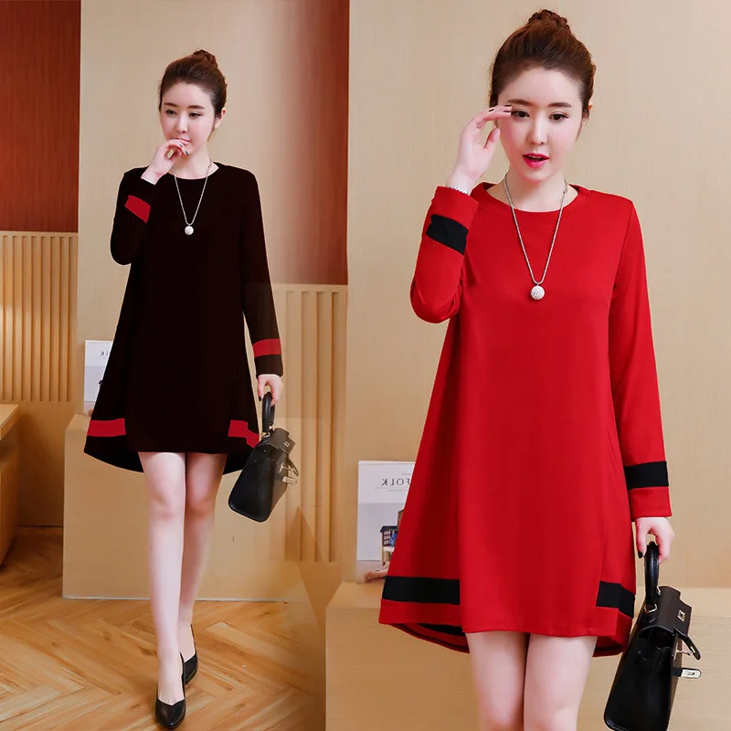 

Elegant Ladies Striped Dress Spring Autumn Long Sleeve Loose Dress Casual 2020 Natural Mini-dresses Loose Office Vestidos Mujer