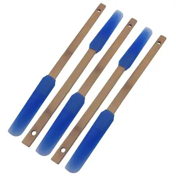 

5 Pcs Long Spatula Lightweight Bamboo Handle Food Grade Cream Spatula Baking Gadget for Hand Body Lotion Restaurant Foundation