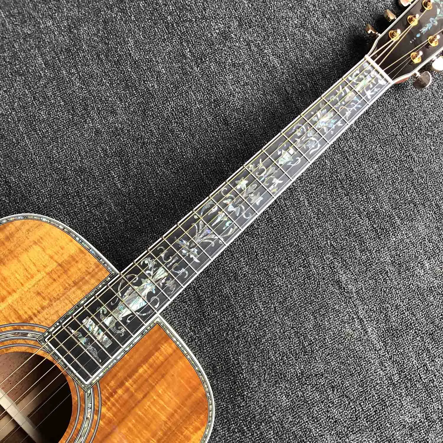 Custom 41 &quotKOA Real Abalone инкрустация акустической гитары Круглый корпус Классическая