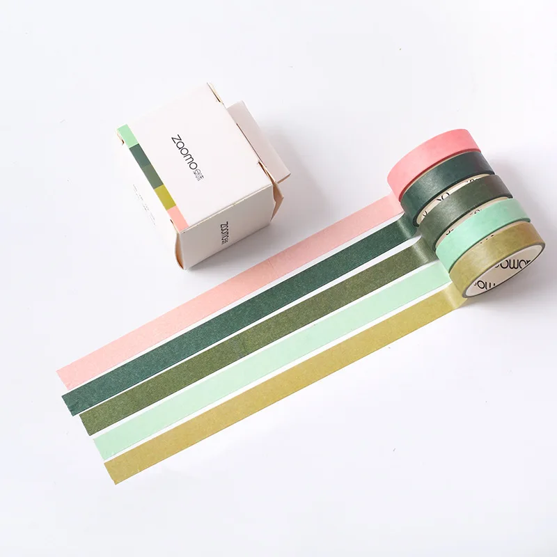 5Pcs/pack Simple Solid Color Masking Tape Set Kawaii Muji Washi Tape Diary Journal Decor Adhesive Tape Christmas Washi Tape D20