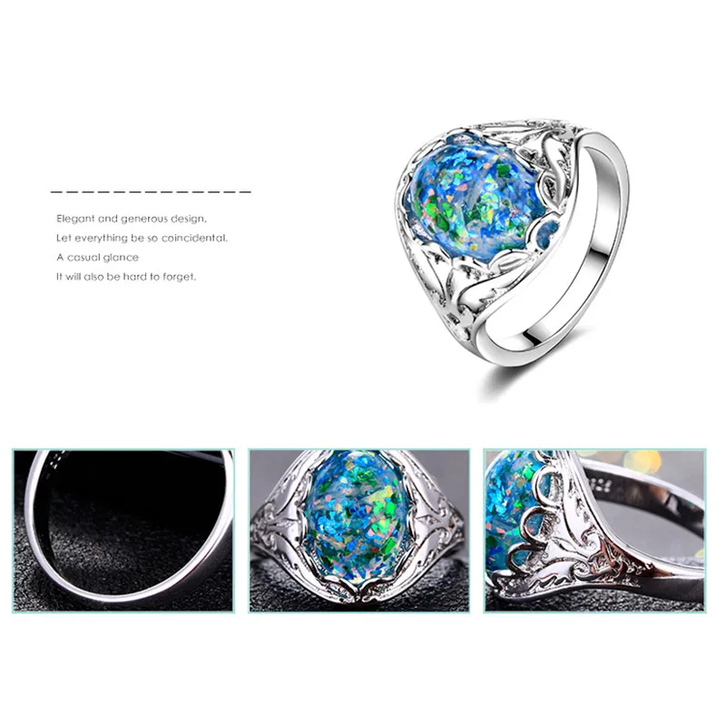 Bague Ringen кольцо с голубым опалом для женщин, овальное серебро 925, ювелирное изделие 14*10 мм, основные драгоценные камни, горячая Распродажа, стильные женские аксессуары для вечеринок, подарок